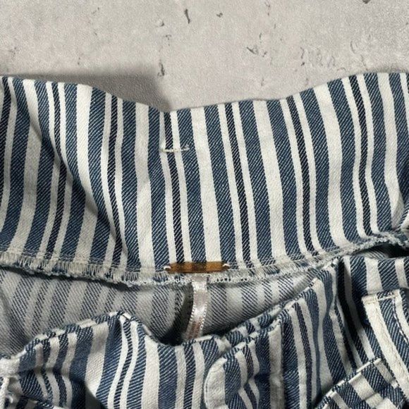 NWT FREE PEOPLE Womens Hi-Rise Knit Belted Striped Indigo Blue Shorts Size 4 - Picture 6 of 12